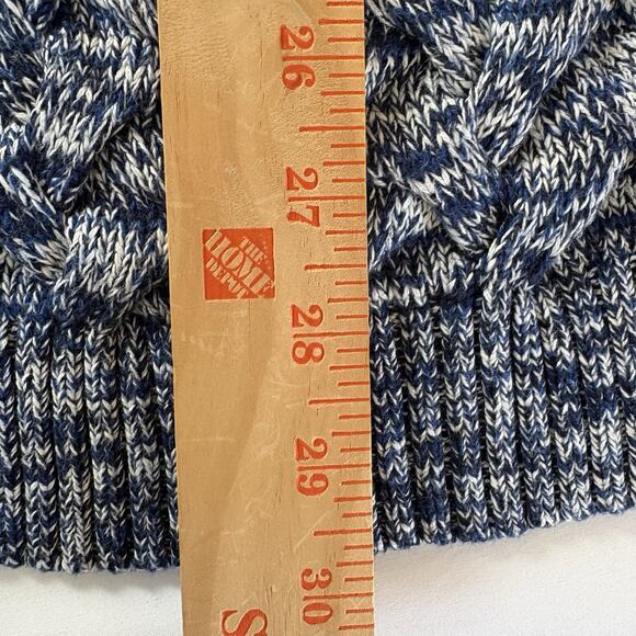 Lands’ End Women’s Cardigan Drifter Cable Knit Sweater Tunic Blue Size Large - Picture 12 of 13